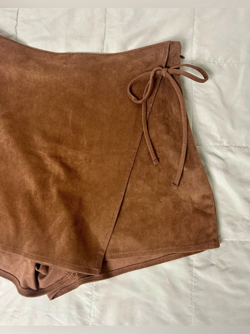 Brown Wrap-Front Women’s Shorts